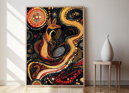 Affiche Art Aborigène Australienne – Poster Décor Peinture Pointillée