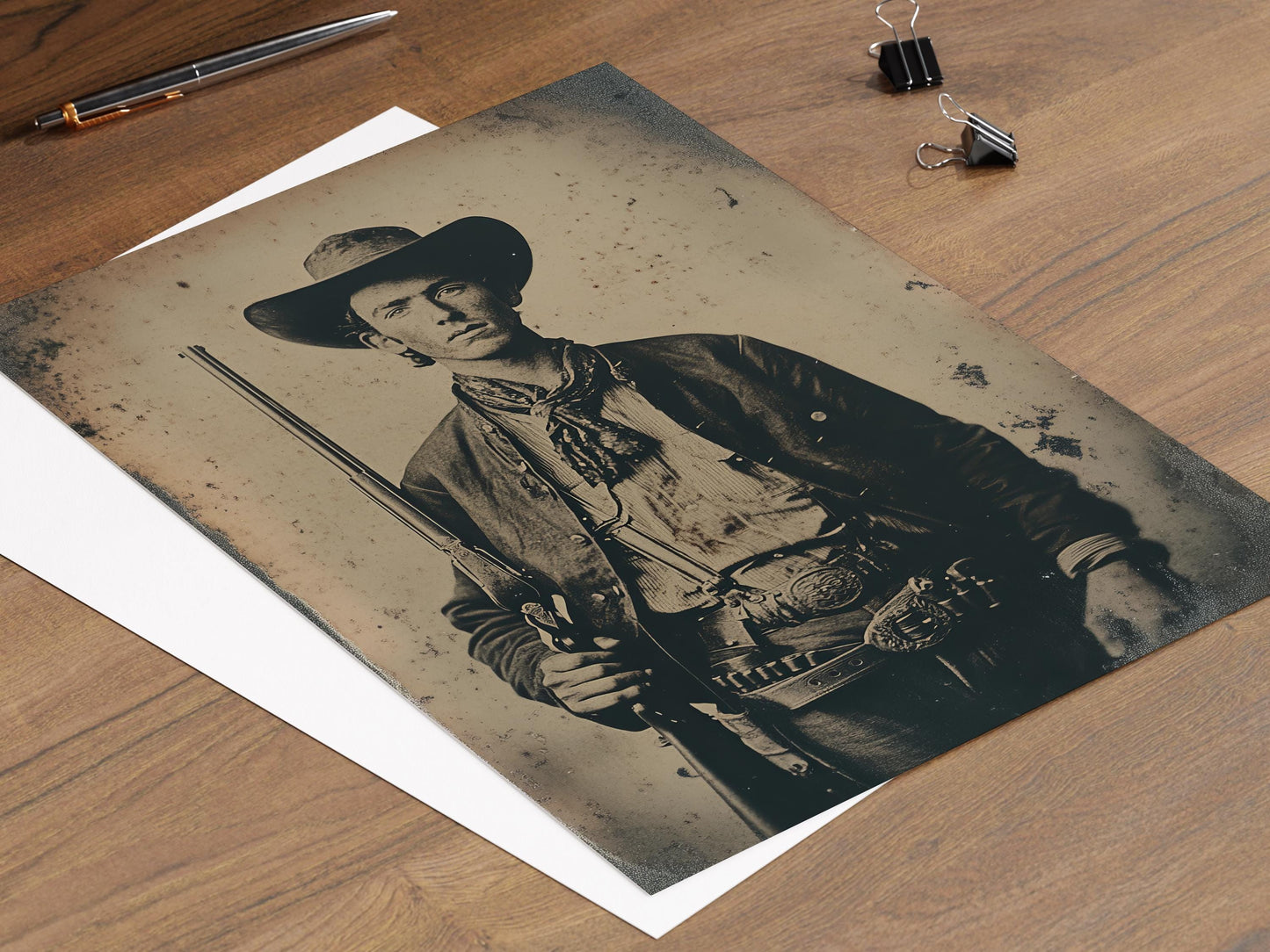 Affiche Billy the Kid – Poster Portrait Vintage de Hors-la-loi du Far West