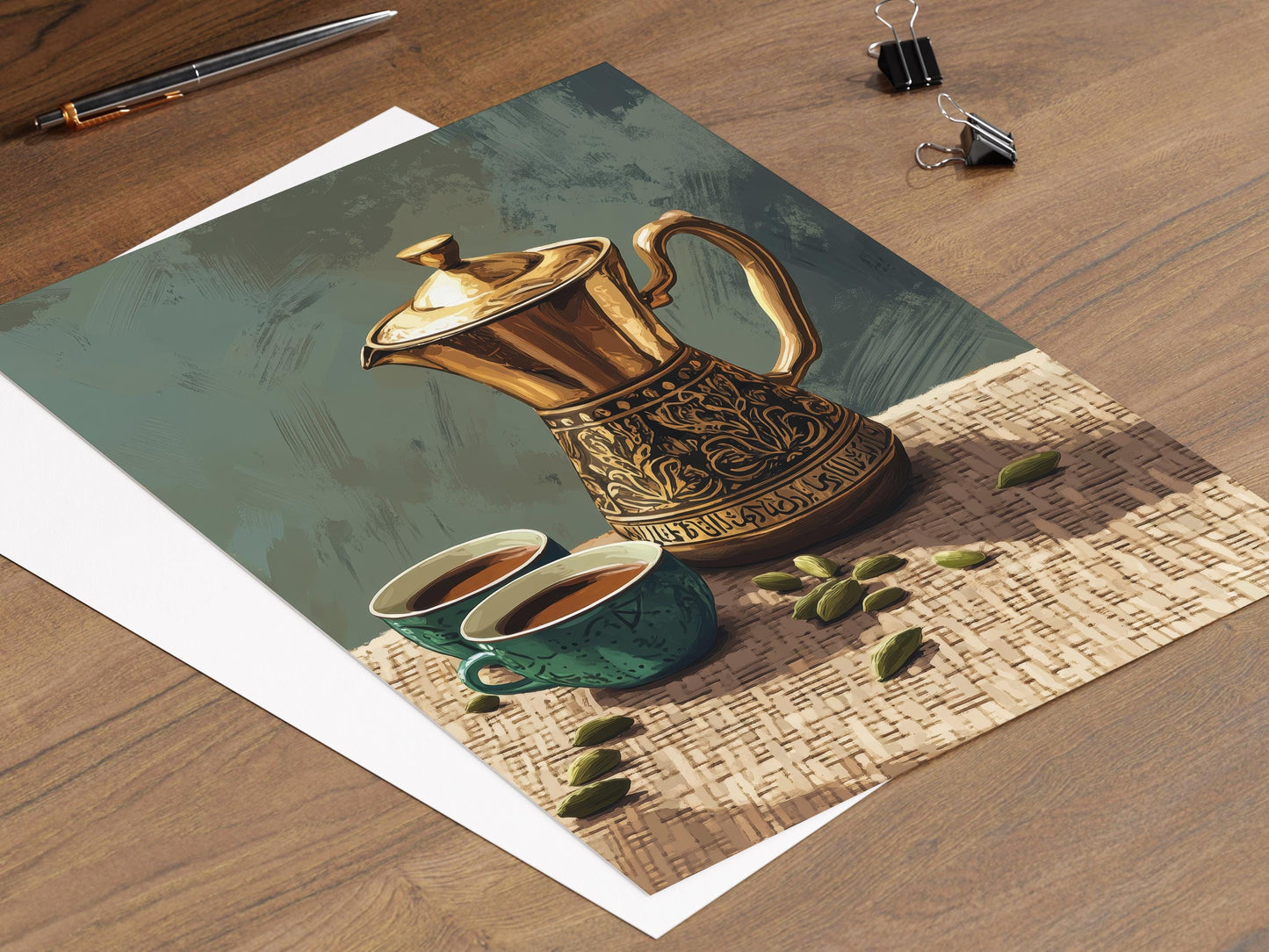 Affiche Café Syrien – Poster Art Arabesque, Décor Méditerranéen