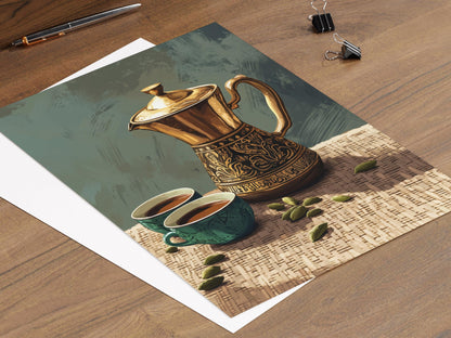 Affiche Café Syrien – Poster Art Arabesque, Décor Méditerranéen