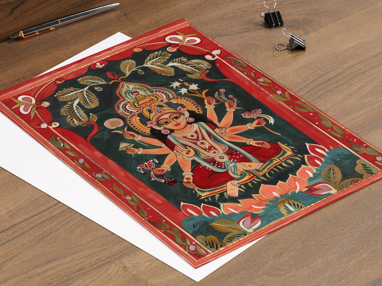 Affiche Patachitra Traditionnelle – Poster Art Mural Éthique à Offrir