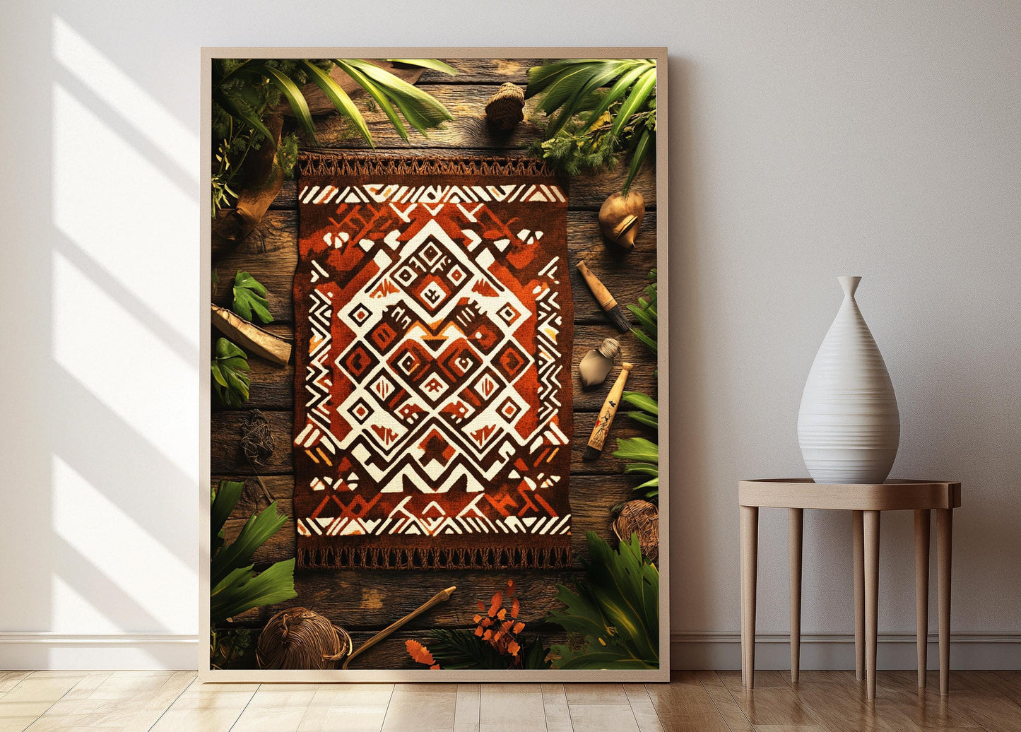 Affiche Kapa Hawaïenne – Poster Art Polynésien Géométrique