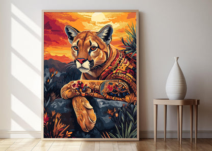 Affiche Puma Argentin – Poster Illustration Gaucho & Art des Pampas