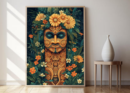 Affiche Totem Maori – Poster Art Koru de Nouvelle-Zélande, Déco Autochtone