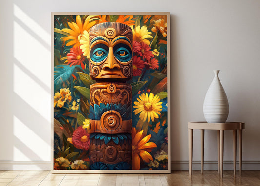 Affiche Totem Maori – Poster Art Tribal de Nouvelle-Zélande