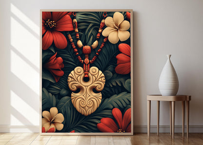Affiche Hei Matau Maori – Poster Art de Sculpture Os de Nouvelle-Zélande