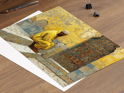 Affiche Art Ottoman Inspirée par Osman Hamdi Bey – Décor Luxueux de Bureau