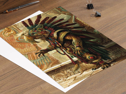 Affiche Empire Aztèque – Tapisserie Historique Éducative pour Salle de Classe