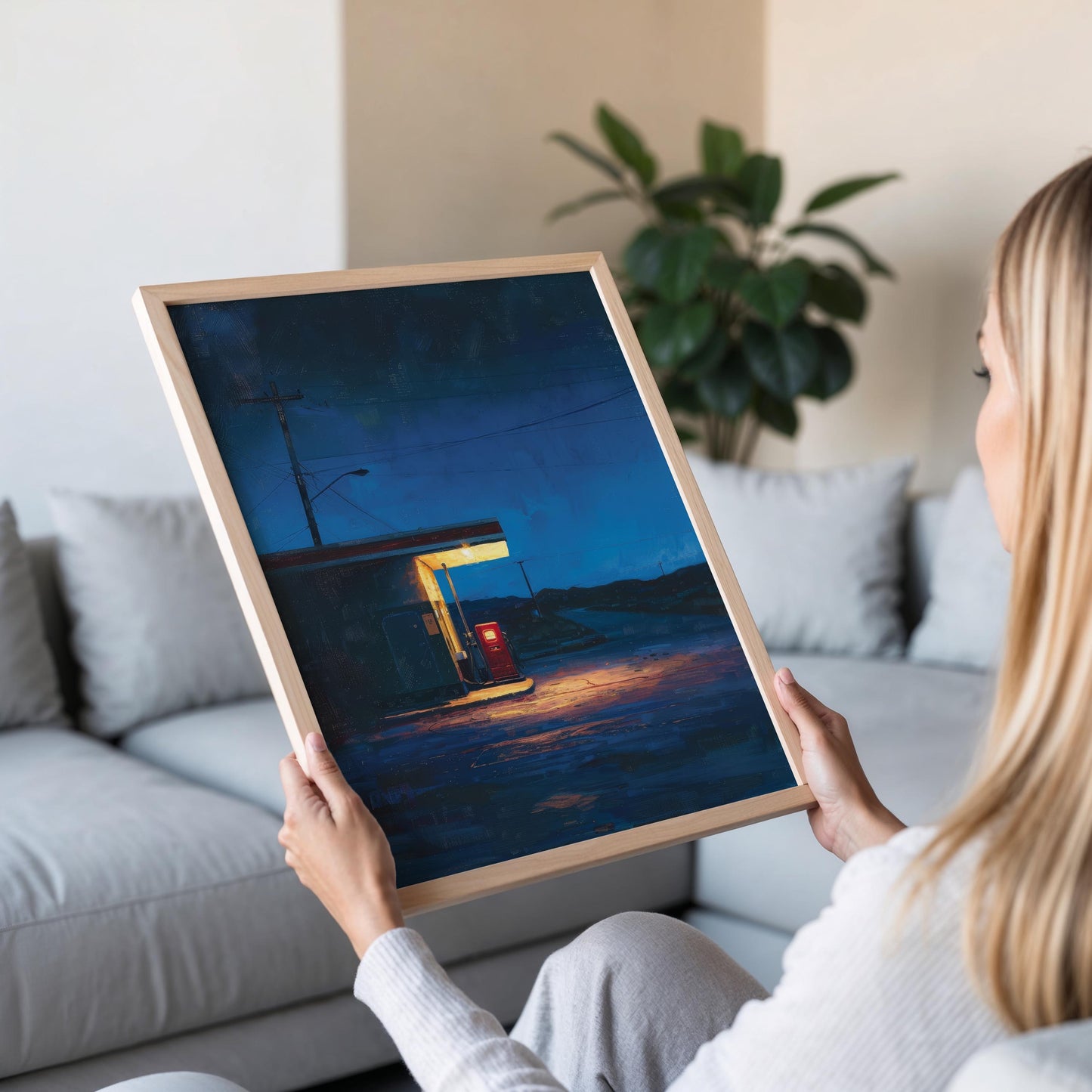 Affiche Inspirée d'Edward Hopper – Impression Giclée de Station-service