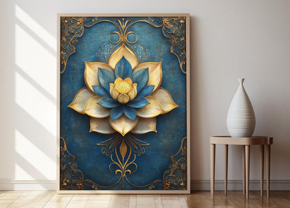 Affiche Lotus Thaïlandais – Art Géométrique Traditionnel en Poster