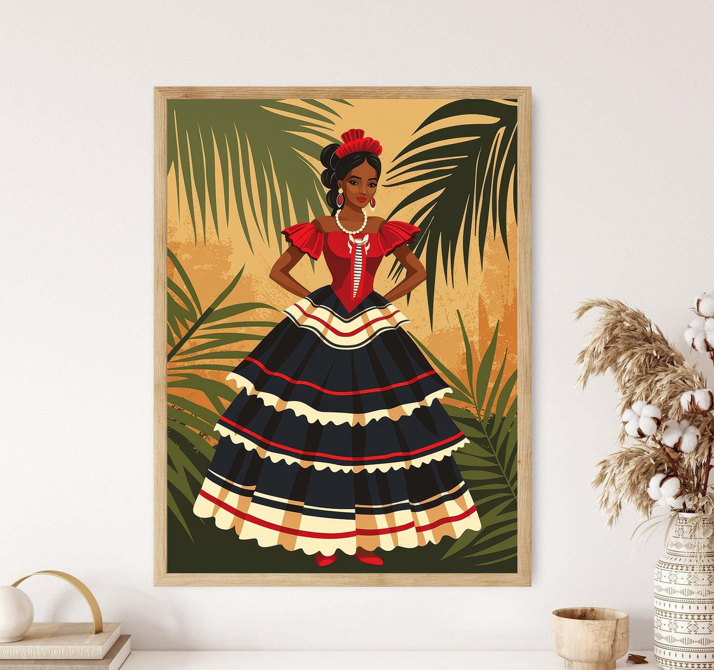 Affiche Chic Portoricaine – Poster Illustration Jibaro en Art Culturel