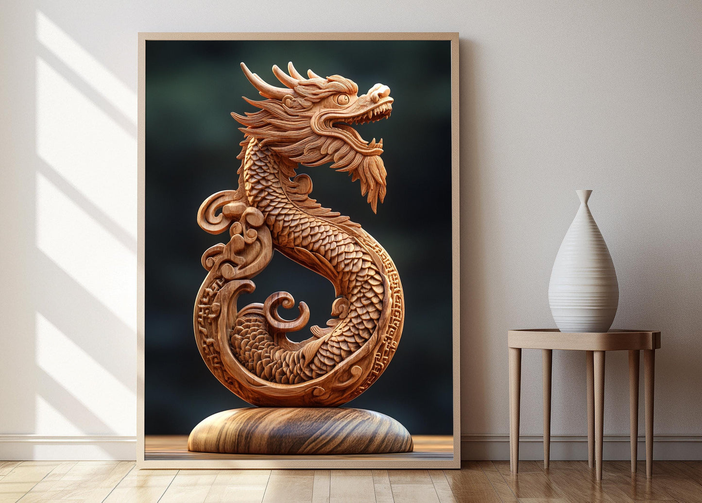 Affiche Sculptures de Dragon – Poster Art Vietnamien Authentique