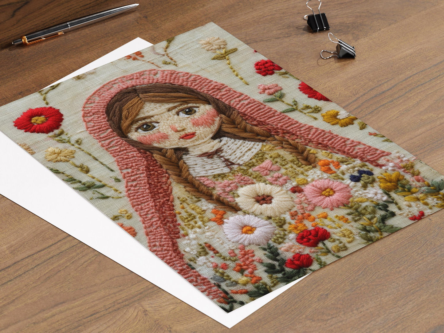 Affiche Folklore Serbe – Poster Art de l'Embroidered Fille Balkane