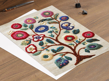 Affiche Folklore Balkan – Poster Impression Fleurs Serbes élégantes