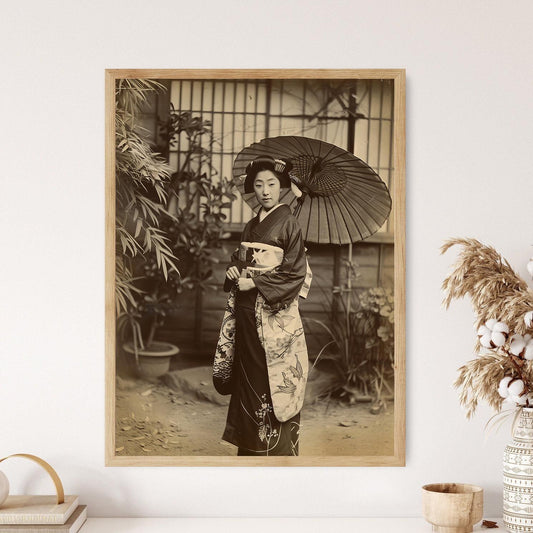 Affiche Vintage Meiji – Photo Japonaise Authentique, Décor Historique