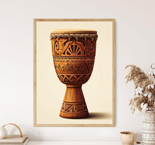 Affiche de Tambour Pātē Samoan – Illustration Polynésienne Percussion