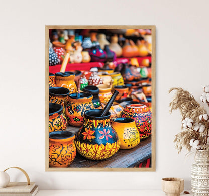 Affiche Marché Argentin – Poster d'Art, Calabashes et Cadeaux Locaux