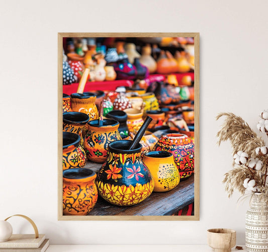 Affiche Marché Argentin – Poster d'Art, Calabashes et Cadeaux Locaux