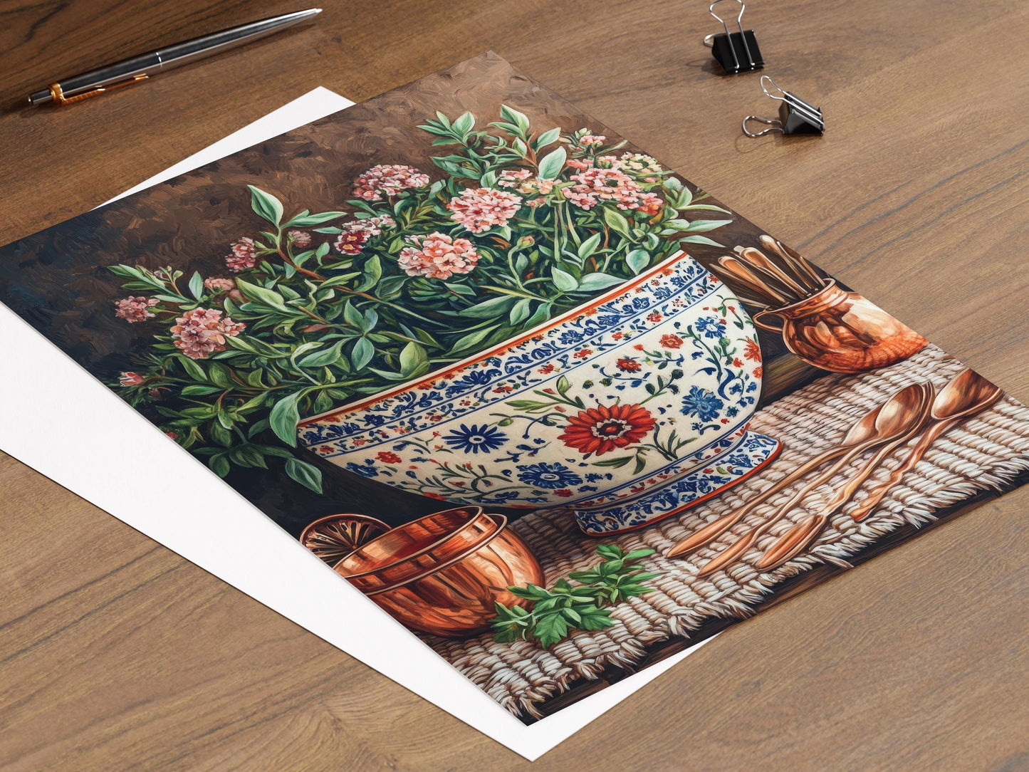 Affiche Bol en Céramique Azerbaïdjanais – Poster Art Décor de Cuisine