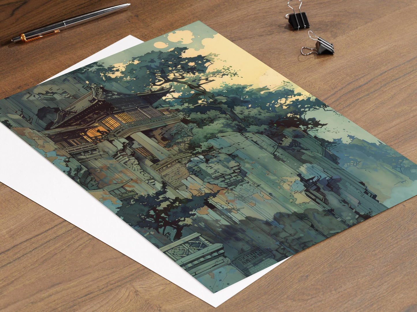 Affiche inspirée de Hiroshi Yoshida – Poster Paysage serein japonais