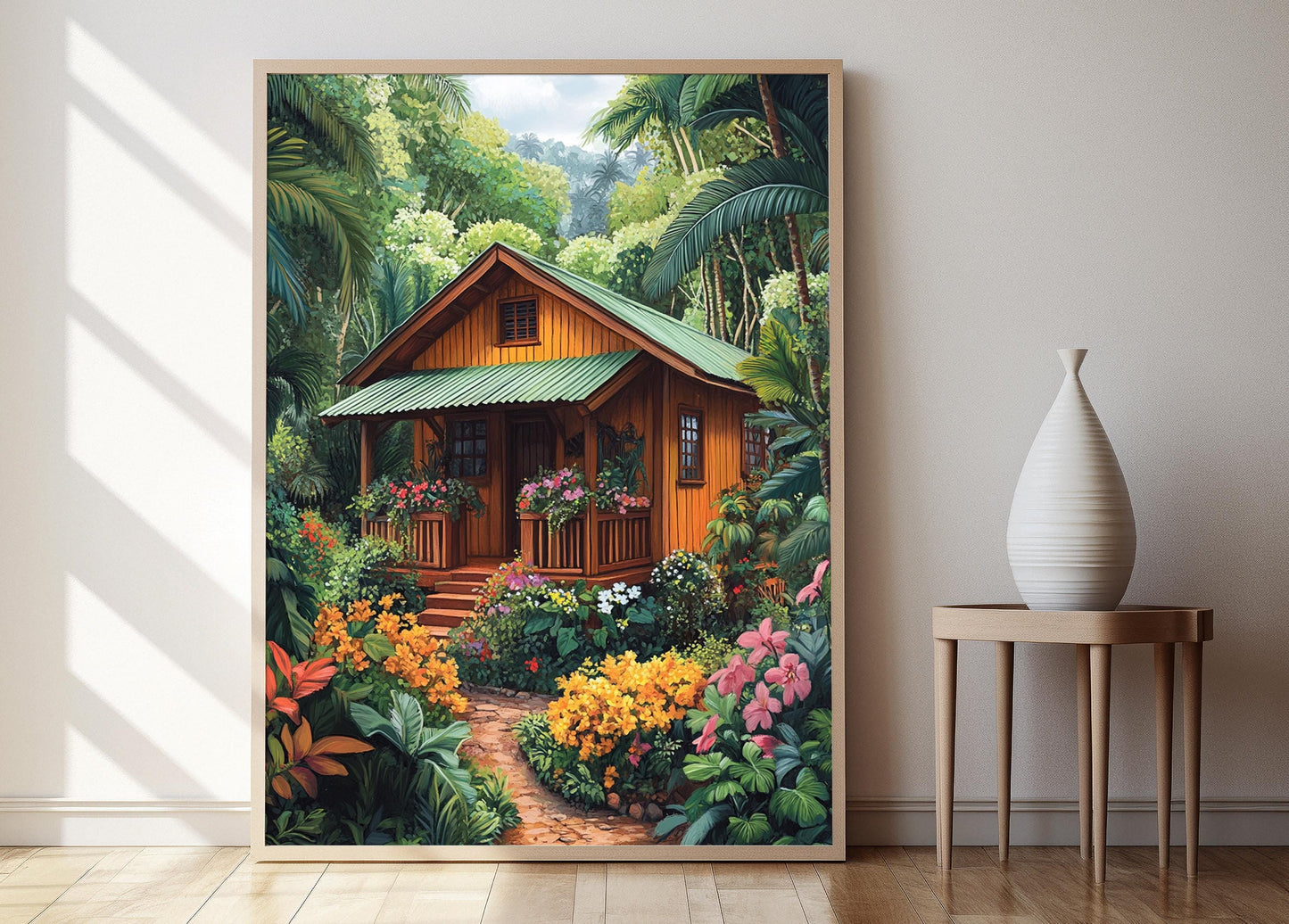 Affiche Maison Costa Rica – Poster Foliage Tropical & Fleurs
