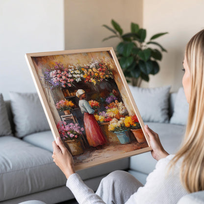 Affiche Fleur Éthiopienne – Art Floral Vibrant pour Décor Africain