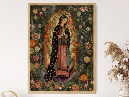 Affiche Notre-Dame de Guadalupe – Art Coloré, Décor Religieux Inspirant