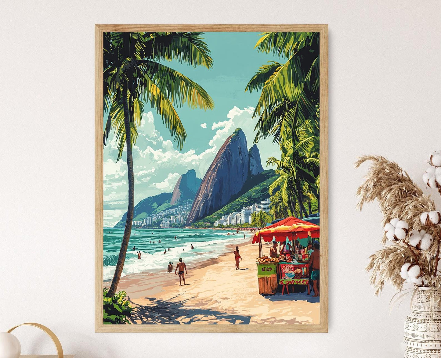 Affiche Plage d'Ipanema – Art Tropical du Brésil en Impression