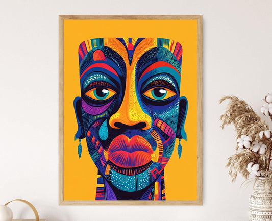 Affiche Masque Yoruba – Poster Art Traditionnelle du Nigeria