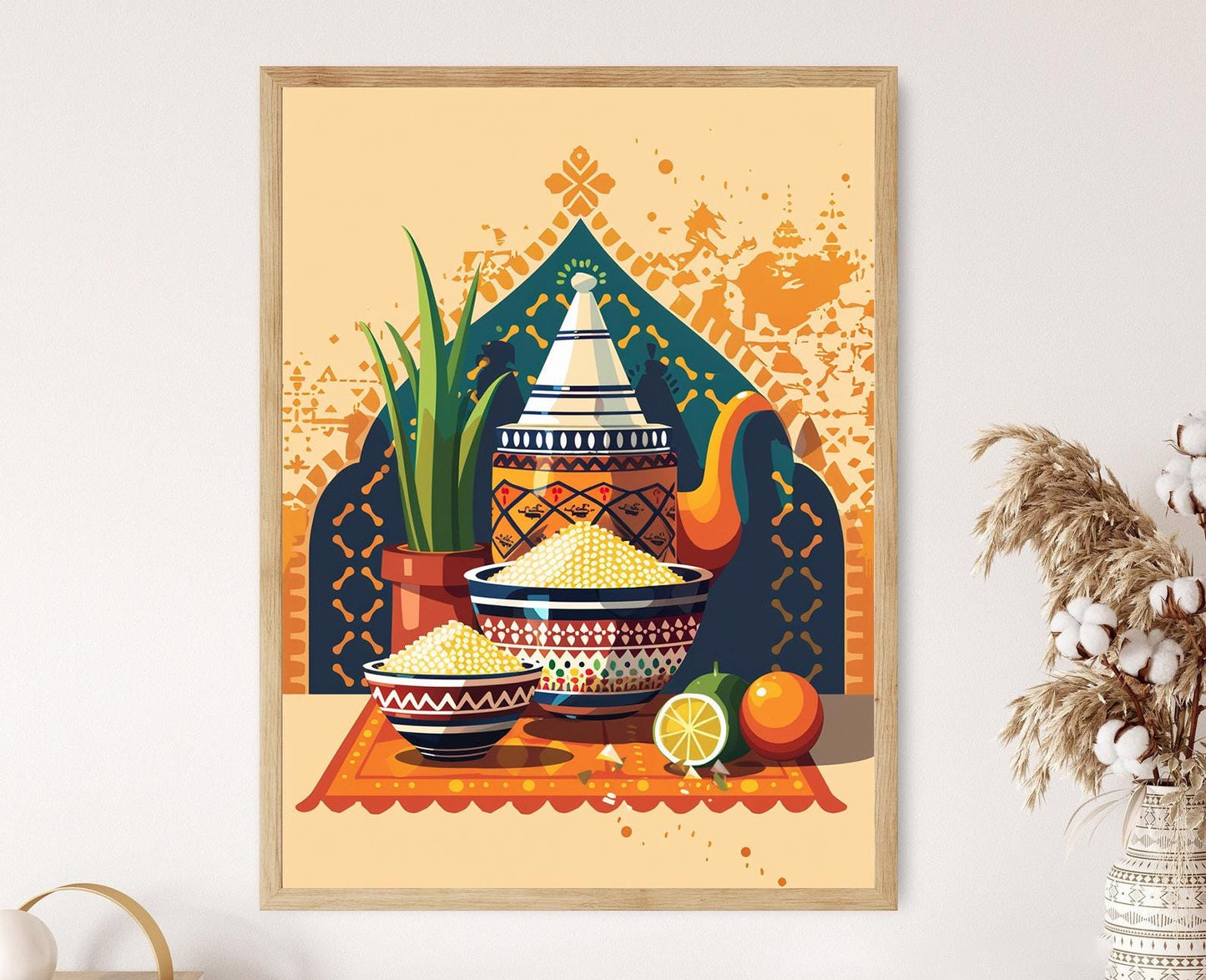 Affiche Couscous Marocain – Poster Art Culinaire Élégant