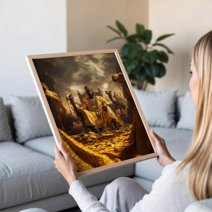 Affiche Mansa Musa – Art Print de la richesse dorée, décor du Mali