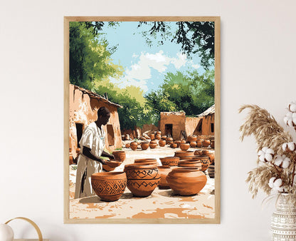 Affiche Art de la Poterie Lobi – Poster Héritage Céramique du Burkina