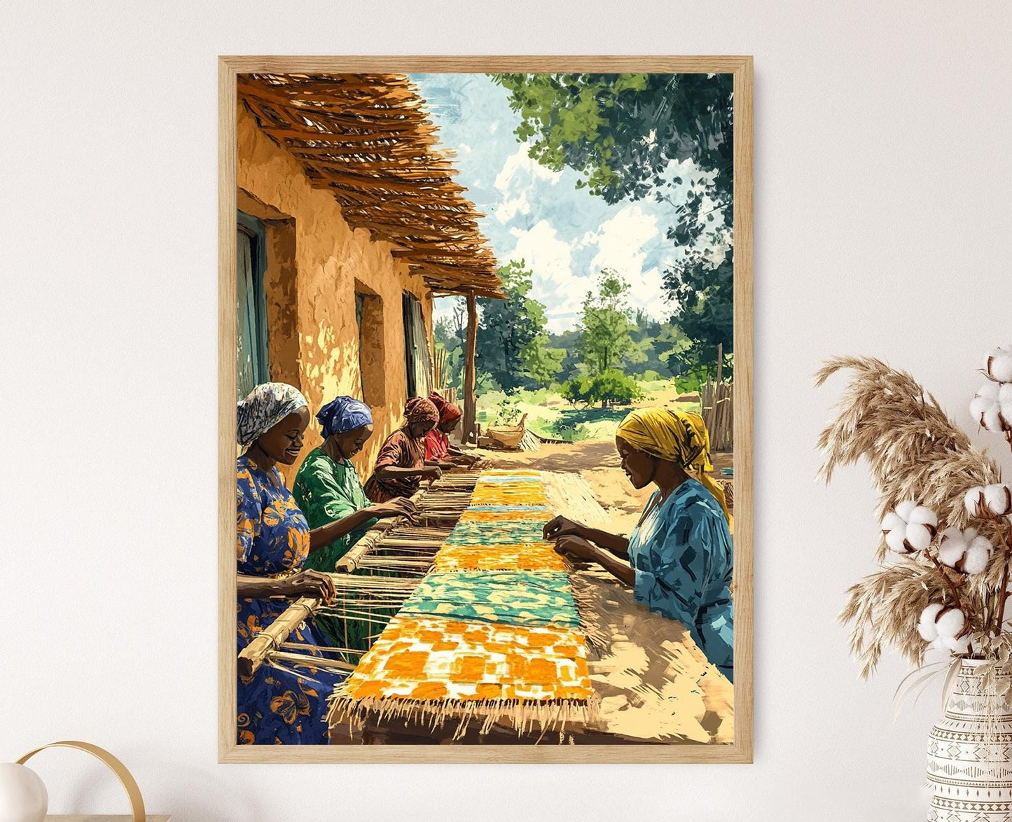 Affiche Art du Tissage Faso Dan Fani – Poster Héritage Textile du Burkina