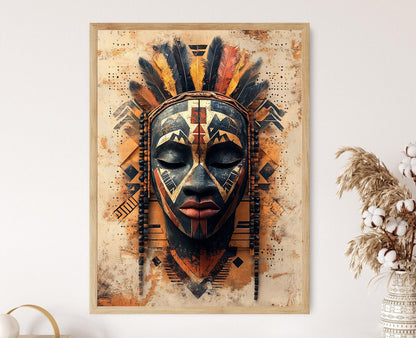 Affiche Masque Mossi – Illustration culturelle du Burkina Faso