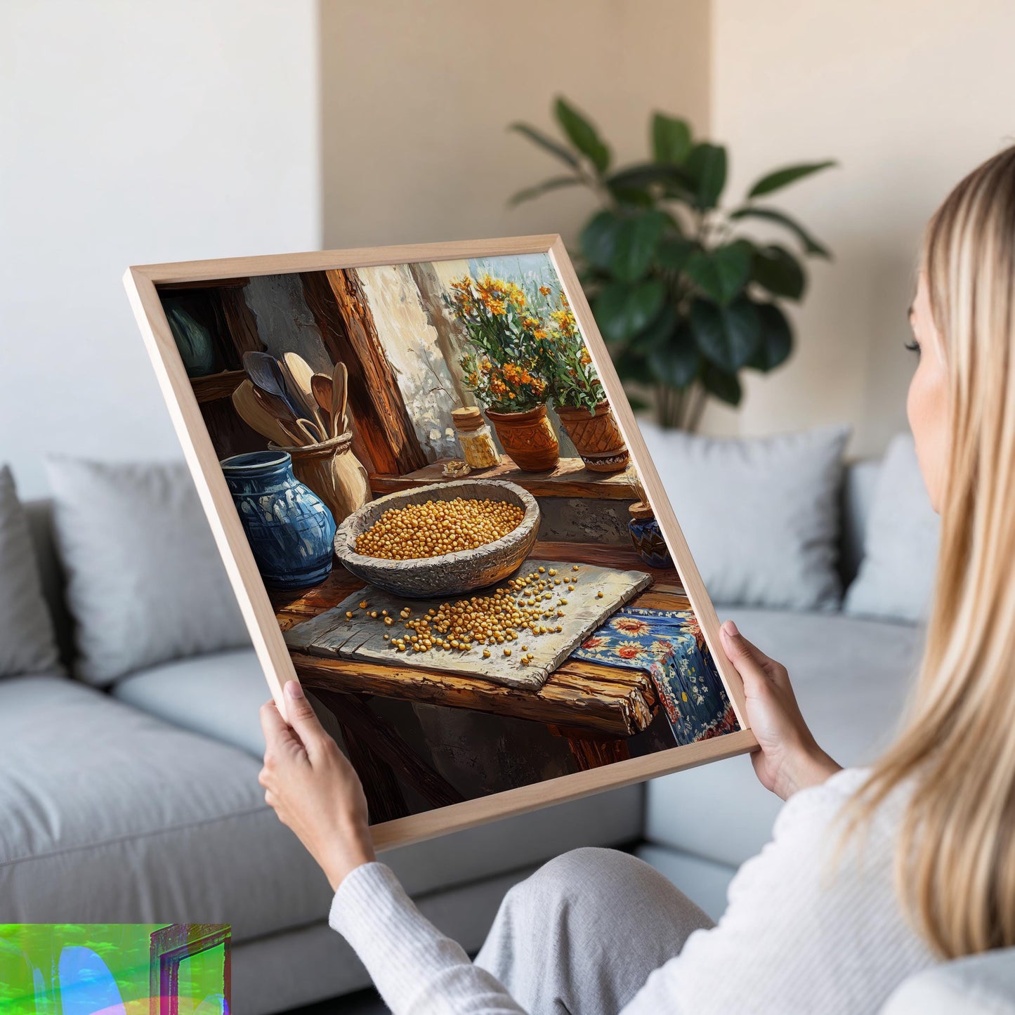 Affiche Métate – Poster Pierre à Moudre du Maïs Mexicain, Décor Restaurant