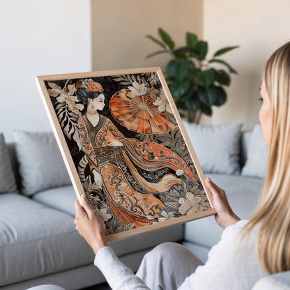 Affiche Sarong Batik Javanais – Art Culturel Élégant en Poster