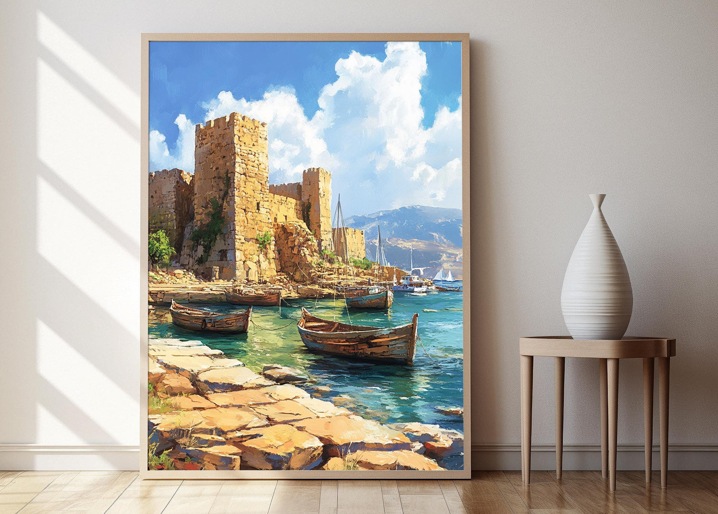 Affiche Port Ancien de Byblos – Poster Décor Côtier Libanais