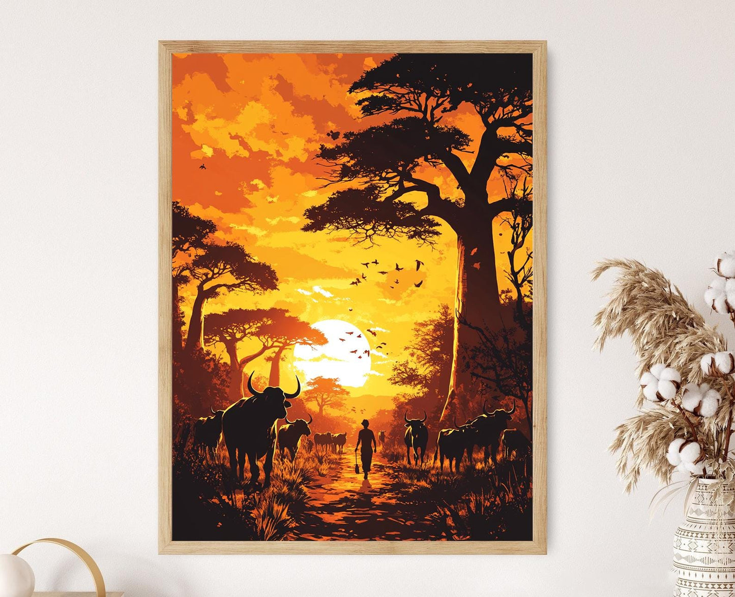 Affiche Baobab au Coucher de Soleil – Poster Art Paysage Madagascar