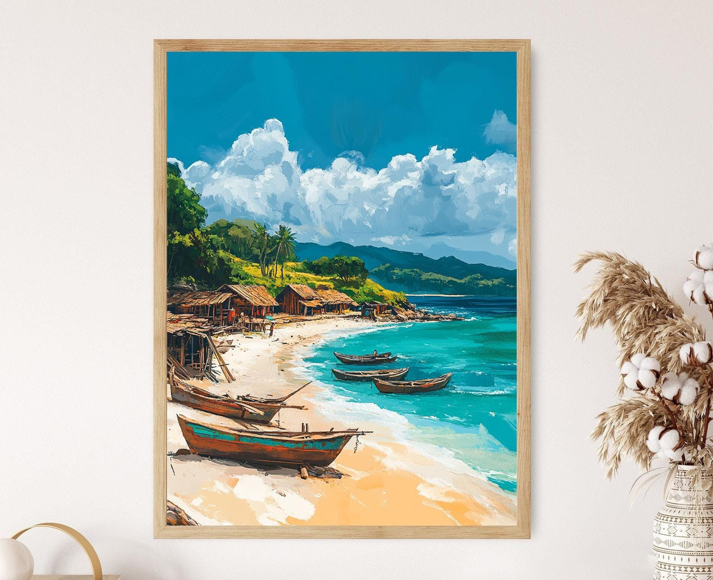 Affiche Bâtiment de Bateaux – Poster Art de Culture Côtière à Madagascar