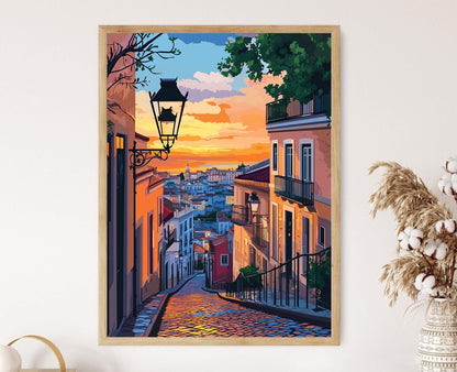 Affiche Escadaria Selarón au coucher de soleil – Poster Art de Rio