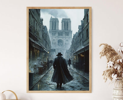 Affiche Les Misérables – Poster Jean Valjean à Paris, Décor Littéraire