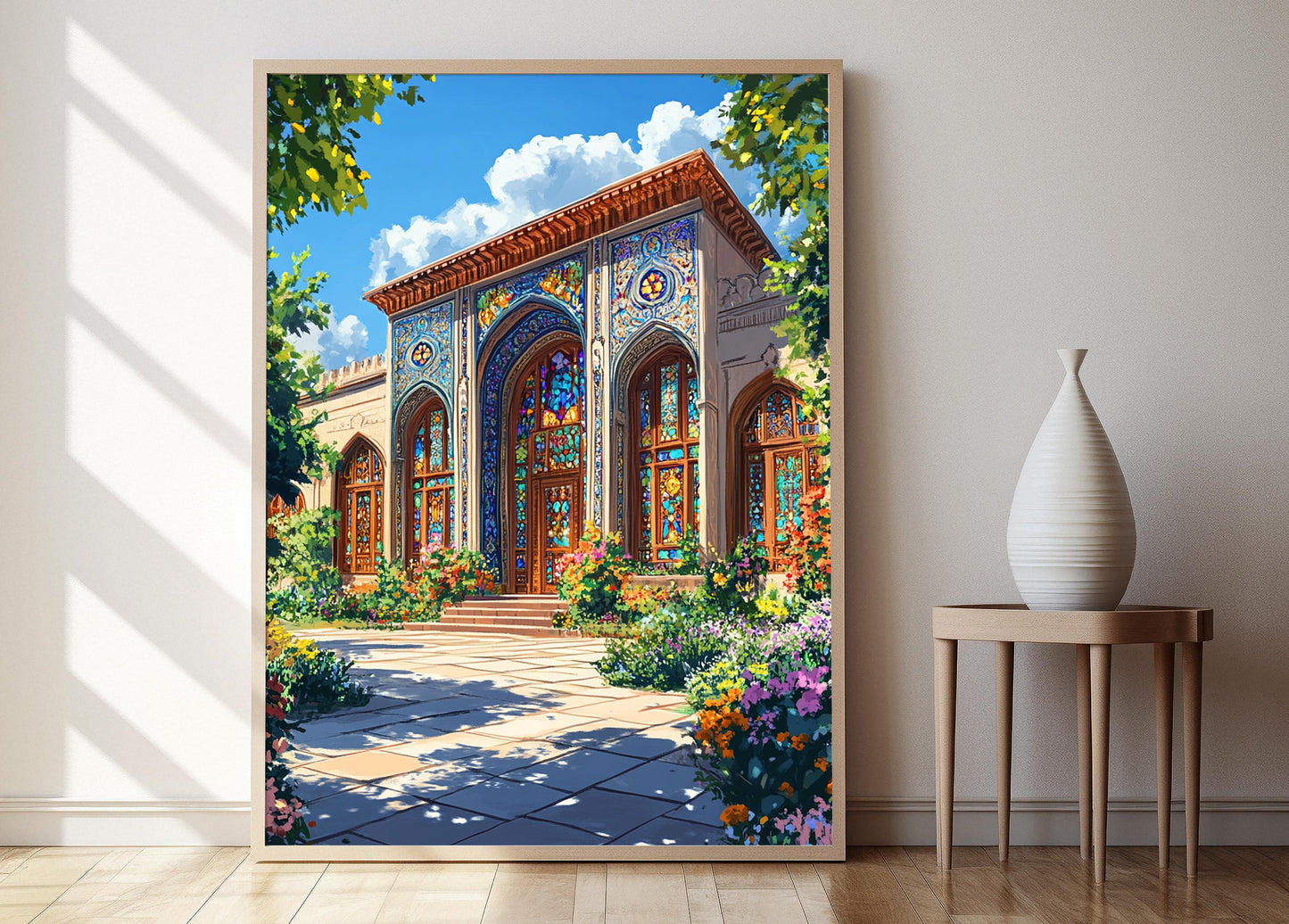 Affiche Palais de Sheki Khan – Art Print d'Architecture en Verre Coloré