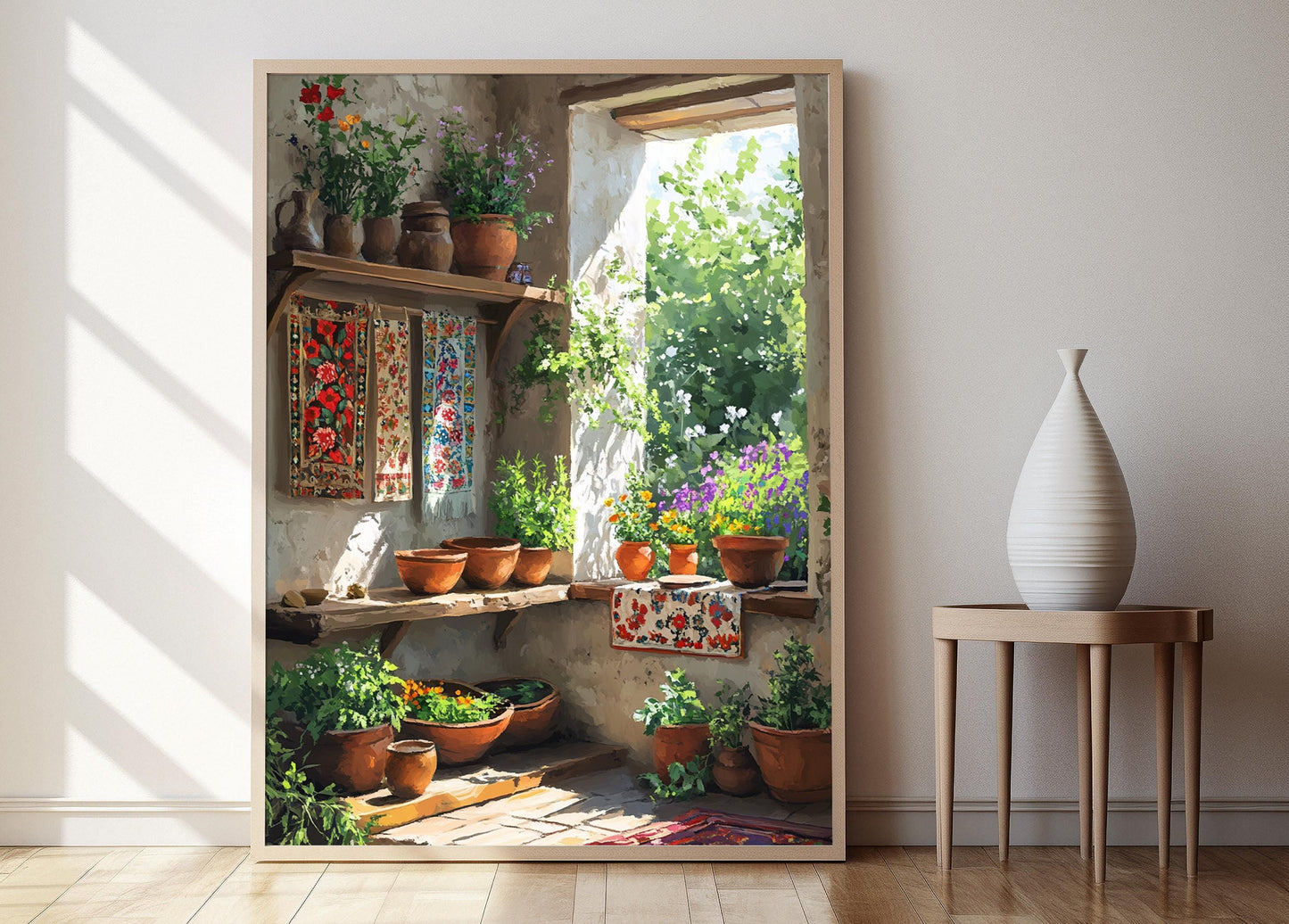 Affiche Cuisine Rustique Azérie – Poster Art avec Textiles Brodés de Sheki