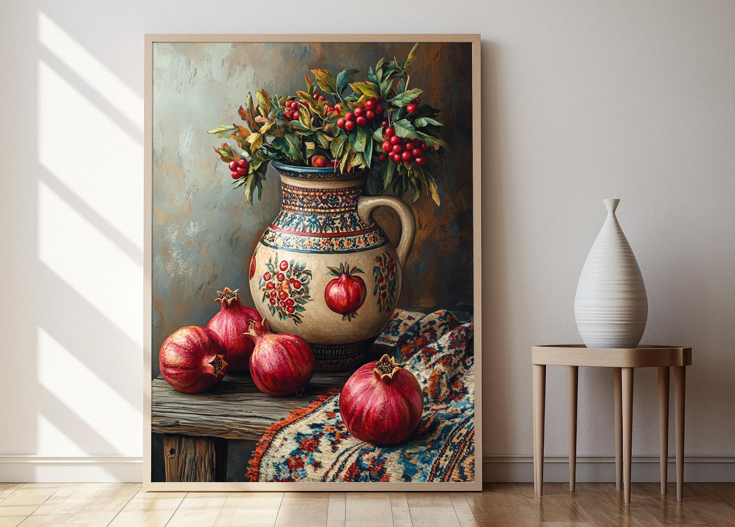 Affiche en Argile Azérie – Poster Artisanal de Cuisine avec Grenade