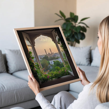 Affiche Hyderabad – Art Print Charminar et Fenêtres de Jasmin