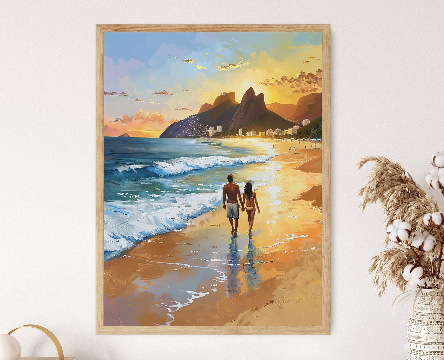 Affiche Ipanema – Illustration romantique de la plage brésilienne