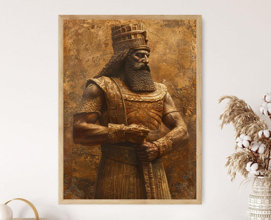 Affiche Roi Sumérien Fier – Art Mesopotamien à Accrocher