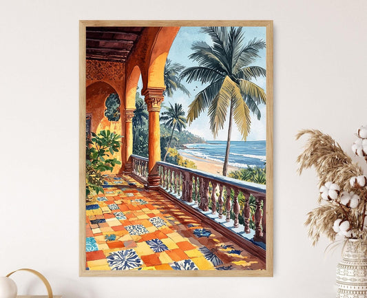 Affiche Goa – Poster Art côtière indienne avec vue de plage