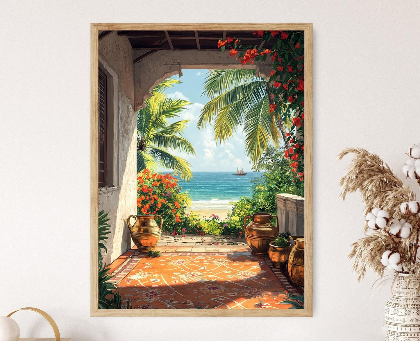 Affiche Terrasse de Chennai – Poster Art Côtière, Kolam et Bengal