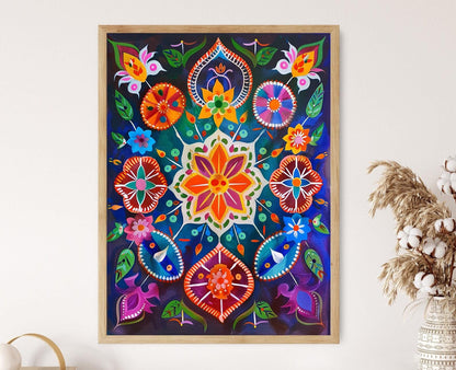 Affiche Rangoli – Art Décoratif Indien pour Salon & Cadeau Culturel